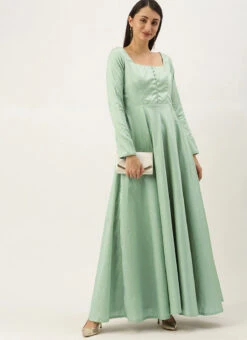 Green Jacquard Fit N Flare Dress Festive Wear 12 Green Jacquard Fit N Flare Dress Festive Wear -Sari Grace Shop Green Jacquard Fit N Flare Dress DRBS02109730 u