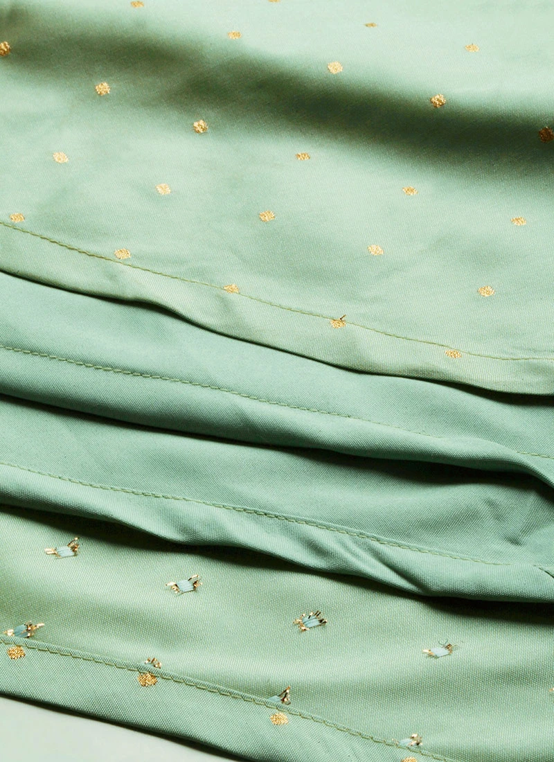 Green Jacquard Fit N Flare Dress Festive Wear 10 Green Jacquard Fit N Flare Dress Festive Wear - Image 8