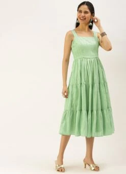 Green Jacquard Nylon Dress After Six Wear 12 Green Jacquard Nylon Dress After Six Wear -Sari Grace Shop Green Jacquard Nylon Dress DRBS02206268 u