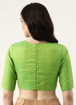 Green Patola Blouse Festive Wear -Sari Grace Shop Green Patola Blouse BLBS02303837 b