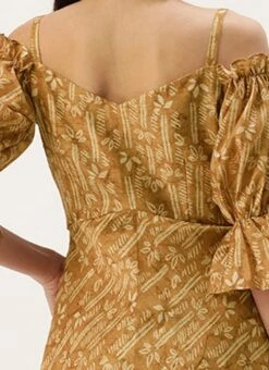 Green Printed Art Silk Cotton Maxi Dress After Six Wear -Sari Grace Shop Green Printed Art Silk Cotton Maxi Dress DRBS02209822 rrc2 1