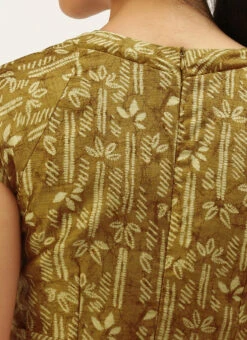 Green Printed Art Silk Mini Dress After Six Wear -Sari Grace Shop Green Printed Art Silk Mini Dress DRBS02208438 rrc2