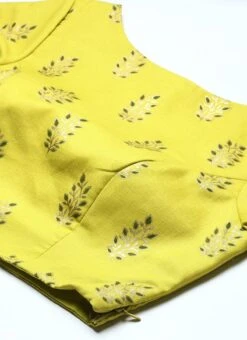 Green Printed Cotton Blouse Festive Wear -Sari Grace Shop Green Printed Cotton Blouse BLBS02303848 rrc1