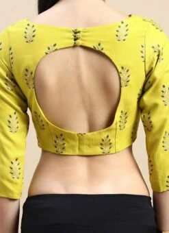 Green Printed Cotton Blouse Festive Wear -Sari Grace Shop Green Printed Cotton Blouse BLBS02303848 rrc2