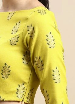 Green Printed Cotton Blouse Festive Wear -Sari Grace Shop Green Printed Cotton Blouse BLBS02303848 rrc3