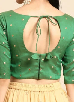 Green Taffeta Blouse Festive Wear -Sari Grace Shop Green Taffeta Blouse BLBS02303768 rrc2