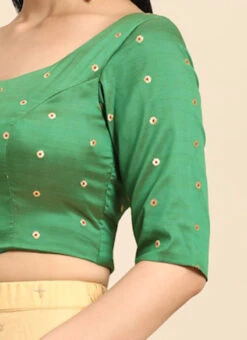 Green Taffeta Blouse Festive Wear -Sari Grace Shop Green Taffeta Blouse BLBS02303768 rrc3