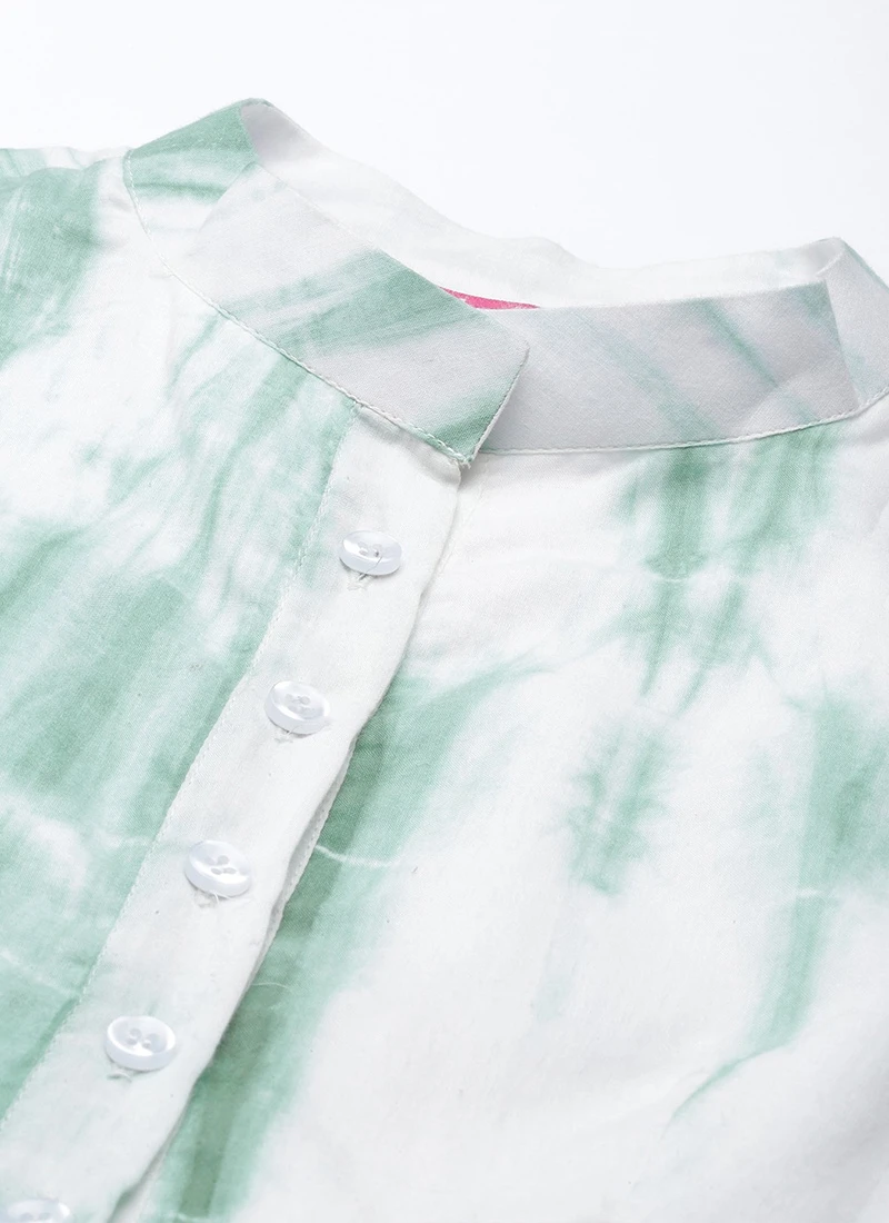 Green Tie N Dye Gathered Flare Dress After Six Wear 7 Green Tie N Dye Gathered Flare Dress After Six Wear - Image 5