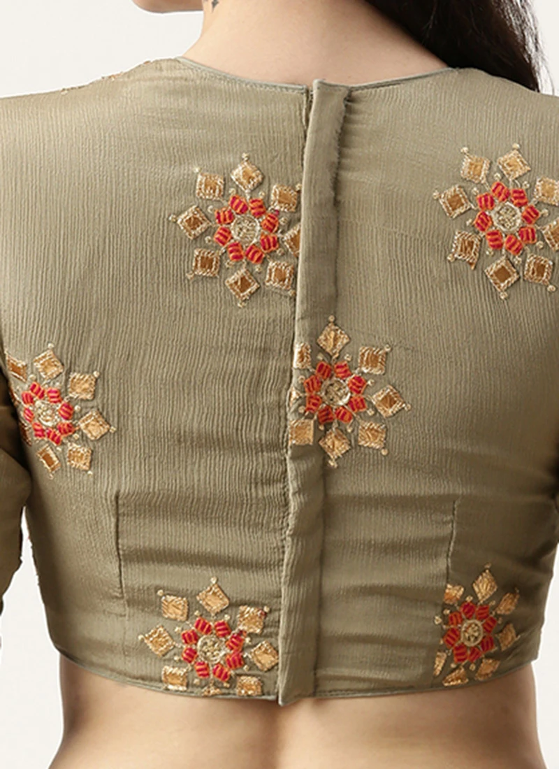 Grey Embroidered Blouse Festive Wear 8 Grey Embroidered Blouse Festive Wear - Image 6
