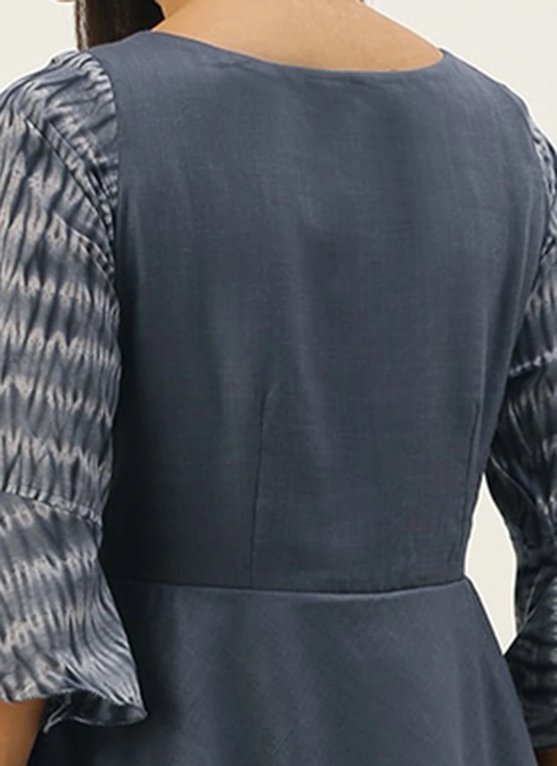 Grey N Black Muslin Calf Length Dress After Six Wear 8 Grey N Black Muslin Calf Length Dress After Six Wear - Image 6