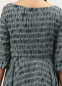 Grey N Black Muslin Handkerchief Style Dress After Six Wear -Sari Grace Shop Grey N Black Muslin Handkerchief Style Dress DRBS02106467 rrc2