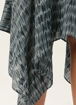 Grey N Black Muslin Handkerchief Style Dress After Six Wear -Sari Grace Shop Grey N Black Muslin Handkerchief Style Dress DRBS02106467 rrc4