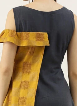 Grey Rayon N Mustard Printed Boat Neck Dress Party Wear 15 Grey Rayon N Mustard Printed Boat Neck Dress Party Wear -Sari Grace Shop Grey Rayon N Mustard Printed Boat Neck Dress DRBS02105392 rrc2