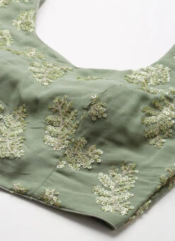 Grey Sequins Embroidered Chinon Blouse Festive Wear -Sari Grace Shop Grey Sequins Embroidered Chinon Blouse BLBS02210834 rrc1