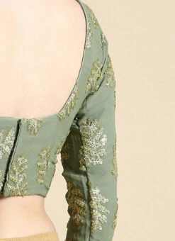 Grey Sequins Embroidered Chinon Blouse Festive Wear -Sari Grace Shop Grey Sequins Embroidered Chinon Blouse BLBS02210834 rrc4