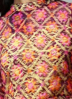 Knee Length Multiclolored Fit N Flared Dress Party Wear -Sari Grace Shop Knee Length Multiclolored Fit N Flared Dress DRBS02006240 rrc1