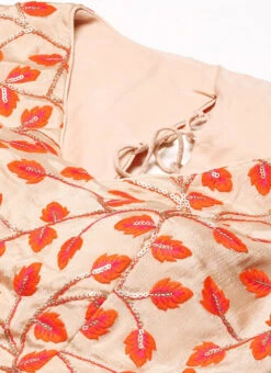 Light Peach Embroidered Chiffon Blouse Festive Wear 14 Light Peach Embroidered Chiffon Blouse Festive Wear -Sari Grace Shop Light Peach Embroidered Chiffon Blouse BLBS02301948 rrc1