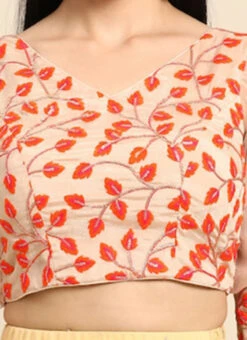 Light Peach Embroidered Chiffon Blouse Party Wear 17 Light Peach Embroidered Chiffon Blouse Party Wear -Sari Grace Shop Light Peach Embroidered Chiffon Blouse BLBS02301968 rrc4