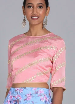 Light Pink Embroidered Chiffon Blouse Festive Wear 14 Light Pink Embroidered Chiffon Blouse Festive Wear -Sari Grace Shop Light Pink Embroidered Chiffon Blouse BLBS02209585 rrc1