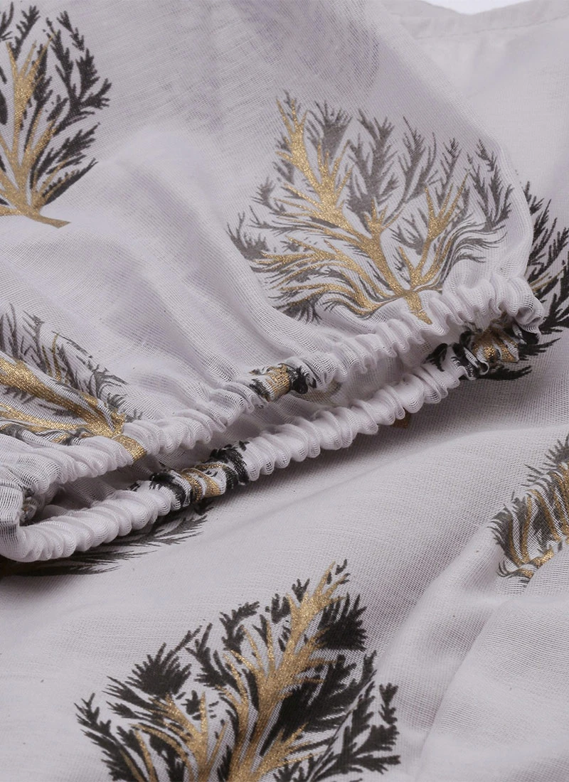 Lilac Hint Chanderi Silk Puff Sleeve Dress Festive Wear 9 Lilac Hint Chanderi Silk Puff Sleeve Dress Festive Wear - Image 7