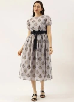 Lilac Hint Chanderi Silk Puff Sleeve Dress Festive Wear 12 Lilac Hint Chanderi Silk Puff Sleeve Dress Festive Wear -Sari Grace Shop Lilac Hint Chanderi Silk Puff Sleeve Dress DRBS02012713 u