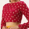 Magenta Embroidered Georgette Blouse Festive Wear 1 Magenta Embroidered Georgette Blouse Festive Wear -Sari Grace Shop Magenta Embroidered Georgette Blouse BLBS02305250 l