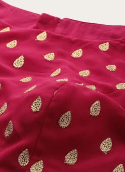 Magenta Embroidered Georgette Blouse Festive Wear -Sari Grace Shop Magenta Embroidered Georgette Blouse BLBS02305250 rrc2