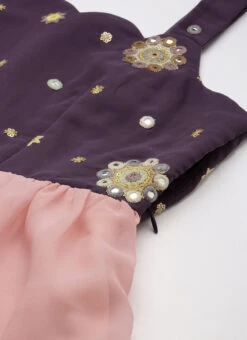 Magenta N Pink Embroidered Layered Dress Festive Wear -Sari Grace Shop Magenta N Pink Embroidered Layered Dress DRBS02209669 rrc1