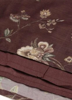 Maroon Chanderi Printed Floral Maxi Dress Festive Wear -Sari Grace Shop Maroon Chanderi Printed Floral Maxi Dress DRBS02111085 rrc4