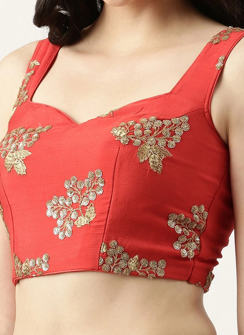 Maroon Chinnon Embroidered Blouse Festive Wear 3 Maroon Chinnon Embroidered Blouse Festive Wear