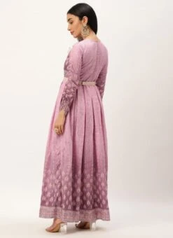 Mauve Digital Printed Maxi Dress Festive Wear 13 Mauve Digital Printed Maxi Dress Festive Wear -Sari Grace Shop Mauve Digital Printed Maxi Dress DRBS02212588 b
