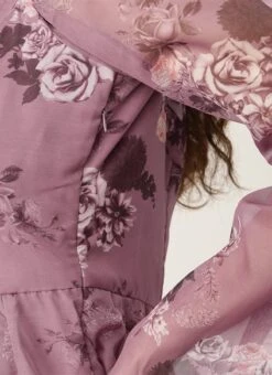 Mauve Organza Digital Printed Dress After Six Wear -Sari Grace Shop Mauve Organza Digital Printed Dress DRBS02210906 rrc2