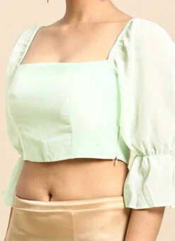 Mint Green Georgette Blouse Festive Wear