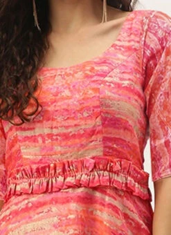 Multicolored Art Silk Round Neck Dress Festive Wear 14 Multicolored Art Silk Round Neck Dress Festive Wear -Sari Grace Shop Multicolored Art Silk Round Neck Dress DRBS02307733 rrc1