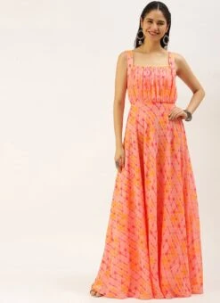 Multicolored Digital Print Georgette Gown After Six Wear 12 Multicolored Digital Print Georgette Gown After Six Wear -Sari Grace Shop Multicolored Digital Print Georgette Gown DRBS02208433 u