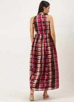 Multicolored Digital Printed Gathered Dress After Six Wear 13 Multicolored Digital Printed Gathered Dress After Six Wear -Sari Grace Shop Multicolored Digital Printed Gathered Dress DRBS02110843 b