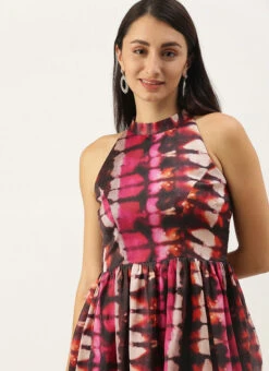 Multicolored Digital Printed Gathered Dress After Six Wear 15 Multicolored Digital Printed Gathered Dress After Six Wear -Sari Grace Shop Multicolored Digital Printed Gathered Dress DRBS02110843 rrc2