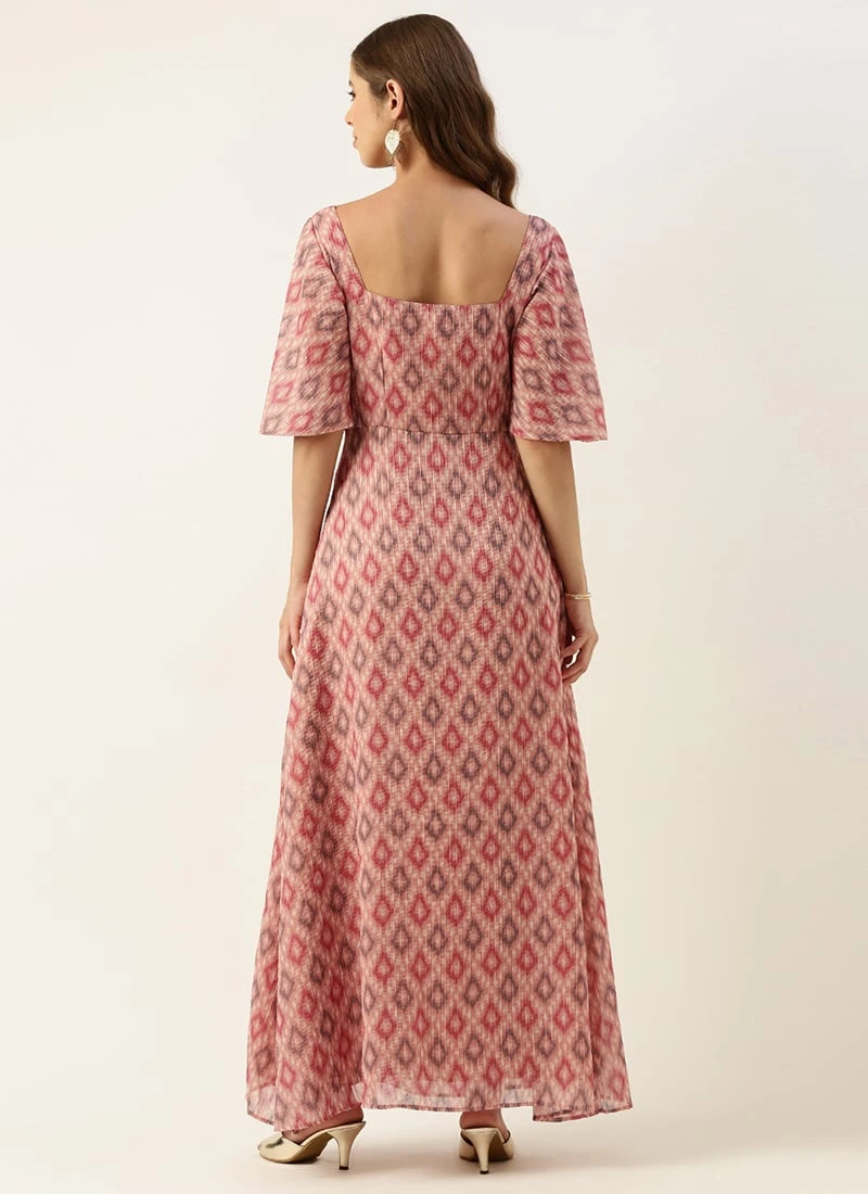 Multicolored Georgette Digital Printed Dress Festive Wear After Six Wear 6 Multicolored Georgette Digital Printed Dress Festive Wear After Six Wear - Image 4