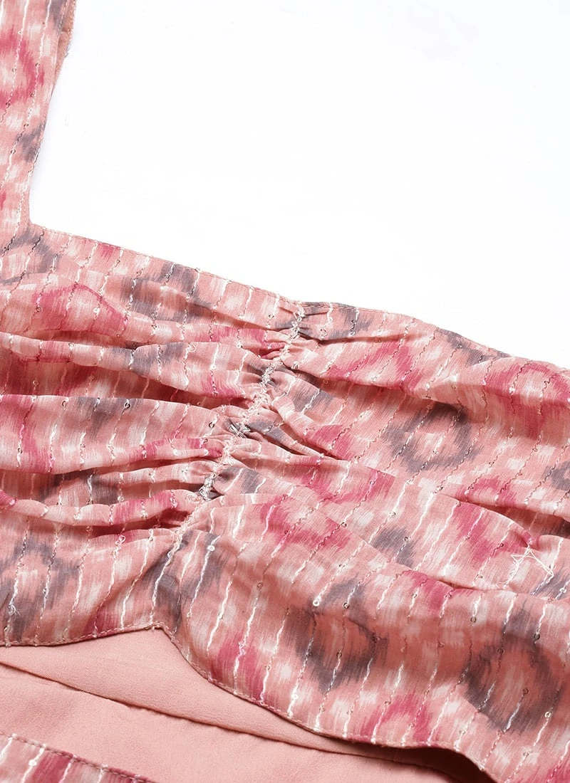 Multicolored Georgette Digital Printed Dress Festive Wear After Six Wear 7 Multicolored Georgette Digital Printed Dress Festive Wear After Six Wear - Image 5