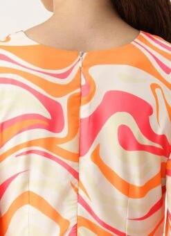 Multicolored Georgette Pinted Tiered Gathers Dress After Six Wear -Sari Grace Shop Multicolored Georgette Pinted Tiered Gathers Dress DRBS02307654 rrc2