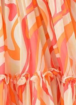 Multicolored Georgette Pinted Tiered Gathers Dress After Six Wear -Sari Grace Shop Multicolored Georgette Pinted Tiered Gathers Dress DRBS02307654 rrc3