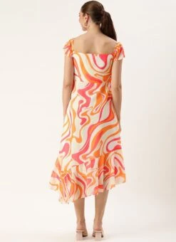 Multicolored Georgette Print Dress Festive Wear 13 Multicolored Georgette Print Dress Festive Wear -Sari Grace Shop Multicolored Georgette Print Dress DRBS02307753 b