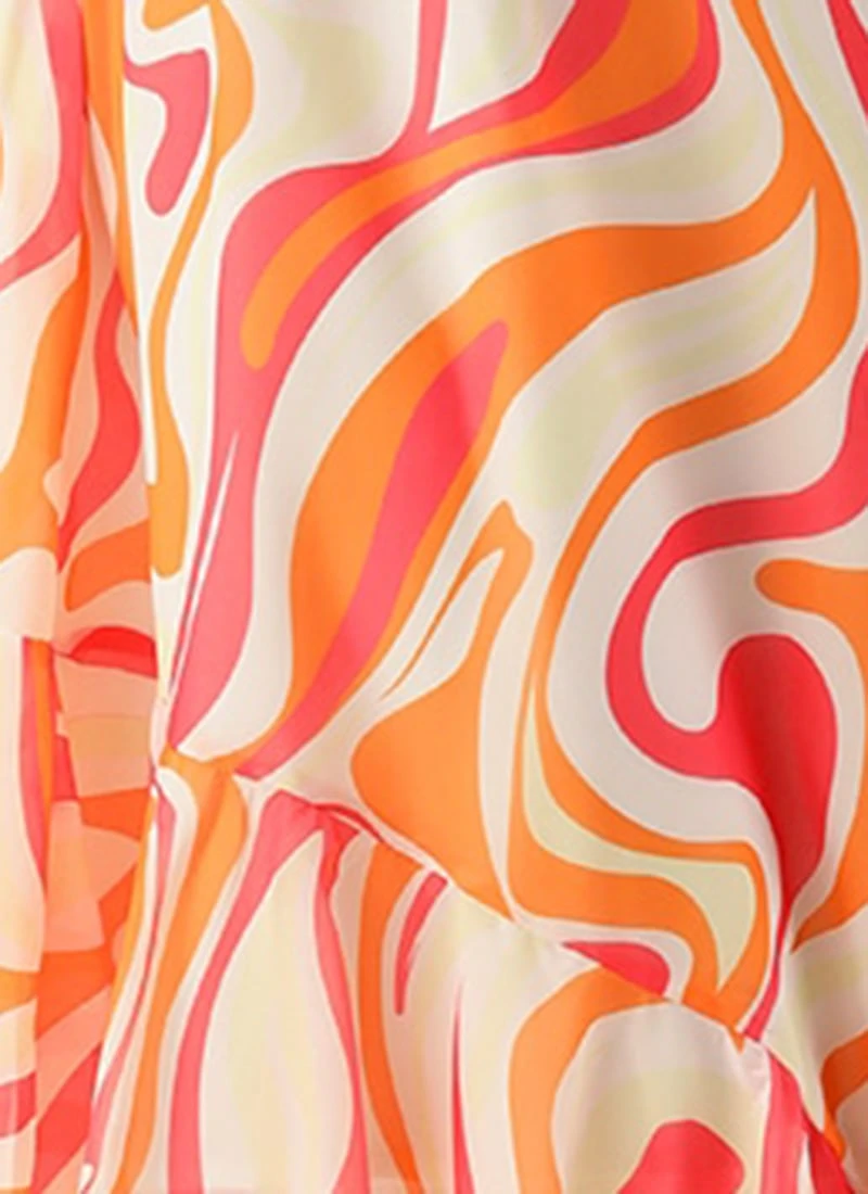 Multicolored Georgette Print Dress Festive Wear 9 Multicolored Georgette Print Dress Festive Wear - Image 7