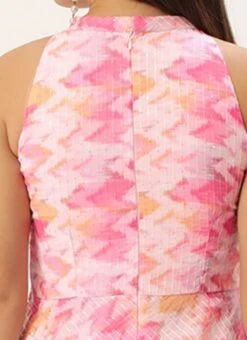 Multicolored Georgette Printed Halter Neck Dress After Six Wear 15 Multicolored Georgette Printed Halter Neck Dress After Six Wear -Sari Grace Shop Multicolored Georgette Printed Halter Neck Dress DRBS02302437 rrc2