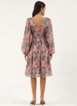 Multicolored Georgette Printed N Embroidered Maxi Dress Festive Wear 13 Multicolored Georgette Printed N Embroidered Maxi Dress Festive Wear -Sari Grace Shop Multicolored Georgette Printed N Embroidered Maxi dress DRBS02205041 b