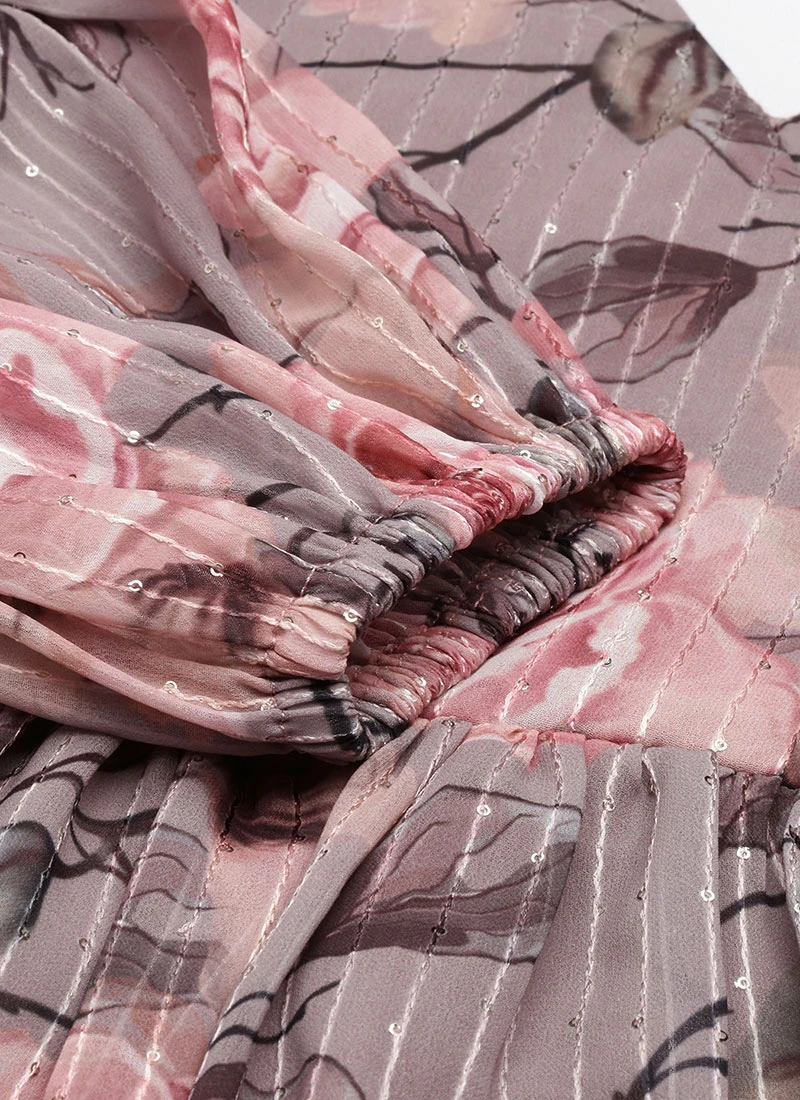 Multicolored Georgette Printed N Embroidered Maxi Dress Festive Wear 9 Multicolored Georgette Printed N Embroidered Maxi Dress Festive Wear - Image 7