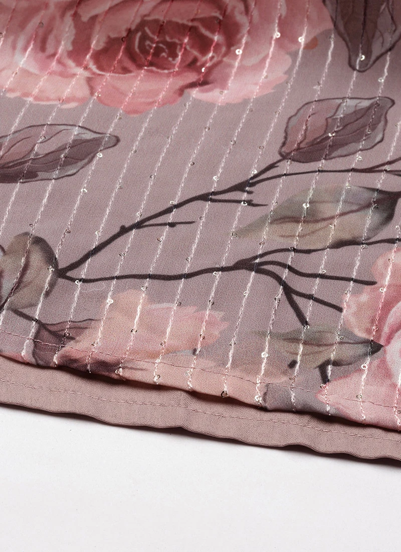 Multicolored Georgette Printed N Embroidered Maxi Dress Festive Wear 10 Multicolored Georgette Printed N Embroidered Maxi Dress Festive Wear - Image 8