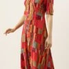Multicolored Printed A Line Dress After Six Wear -Sari Grace Shop Multicolored Printed A Line Dress DRBS02105425 l