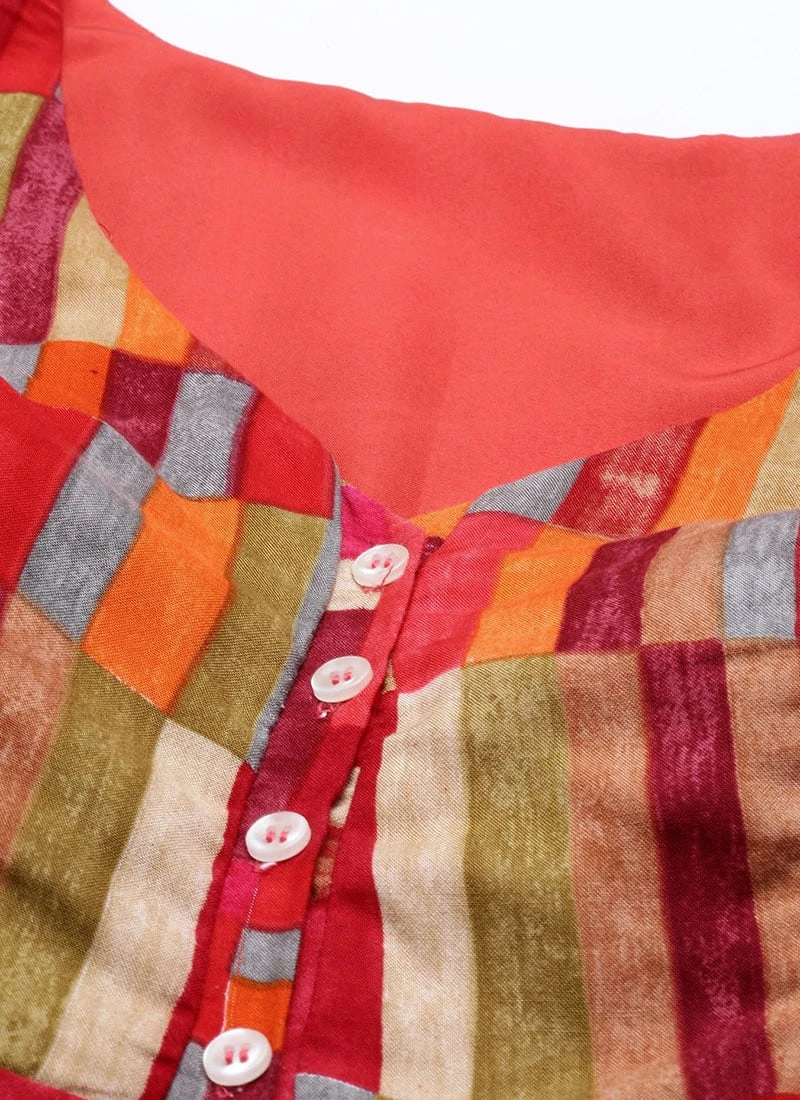 Multicolored Printed A Line Dress After Six Wear 7 Multicolored Printed A Line Dress After Six Wear - Image 5