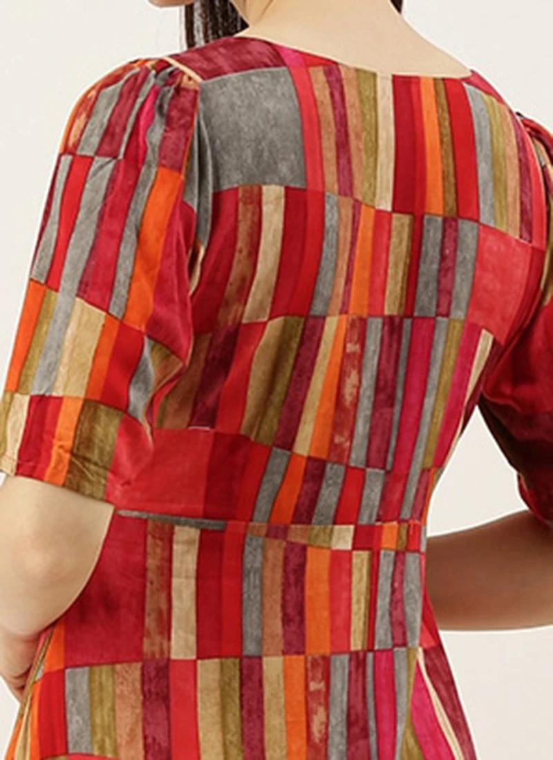 Multicolored Printed A Line Dress After Six Wear 8 Multicolored Printed A Line Dress After Six Wear - Image 6